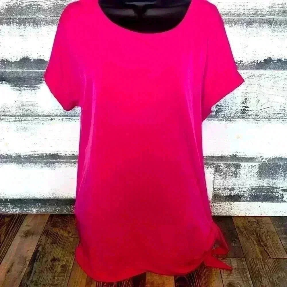 Calvin Klein Hot Pink Silky Blouse size Medium